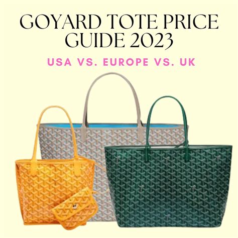 price goyard tote|Goyard bag price 2023.